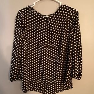 Monteau Black and White Polka Dot Blouse